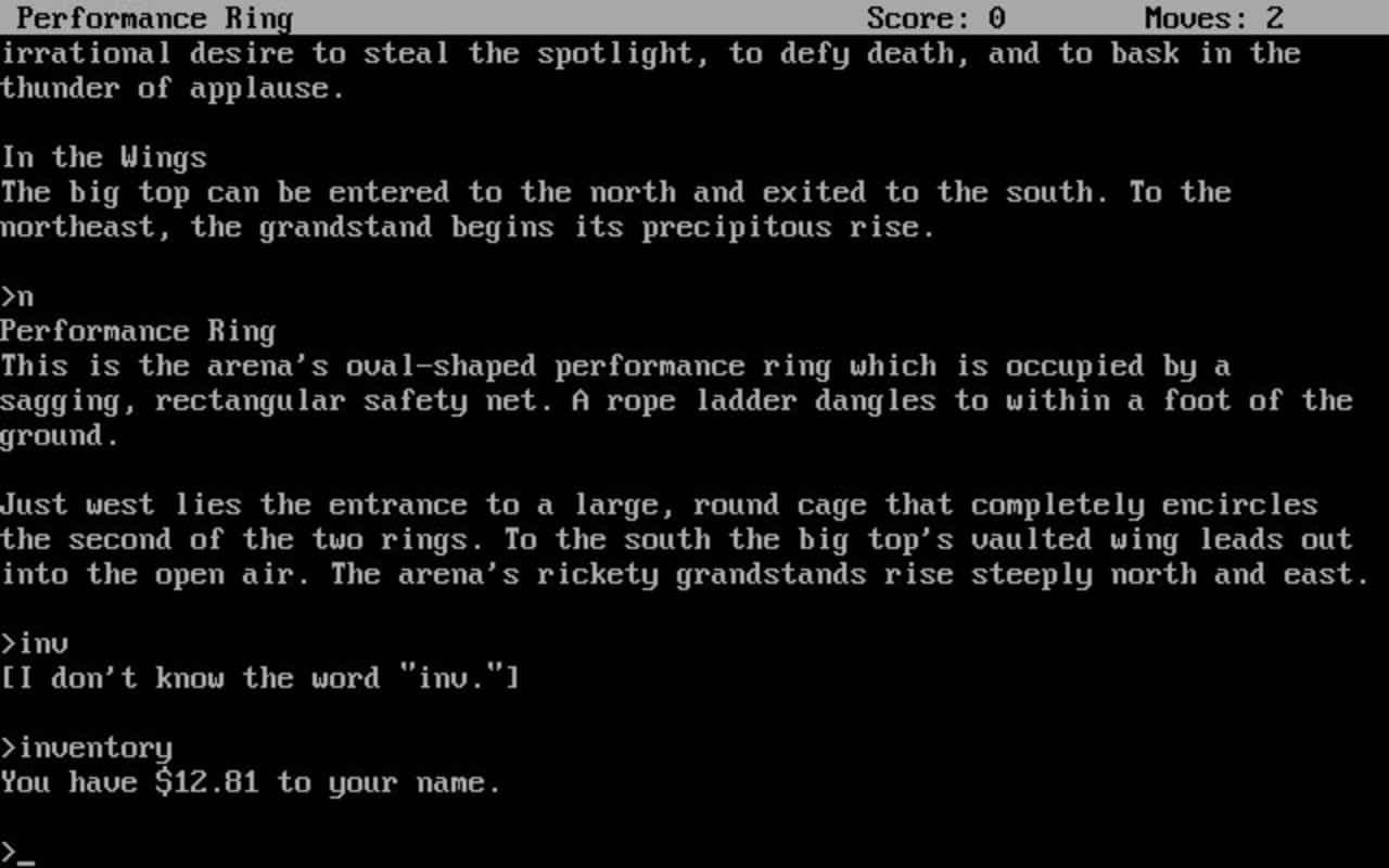 Gameplay screen of Ballyhoo (2/4)