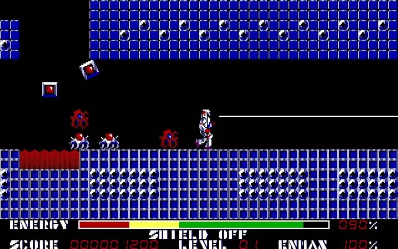 Gameplay screen of Thexder (5/8)