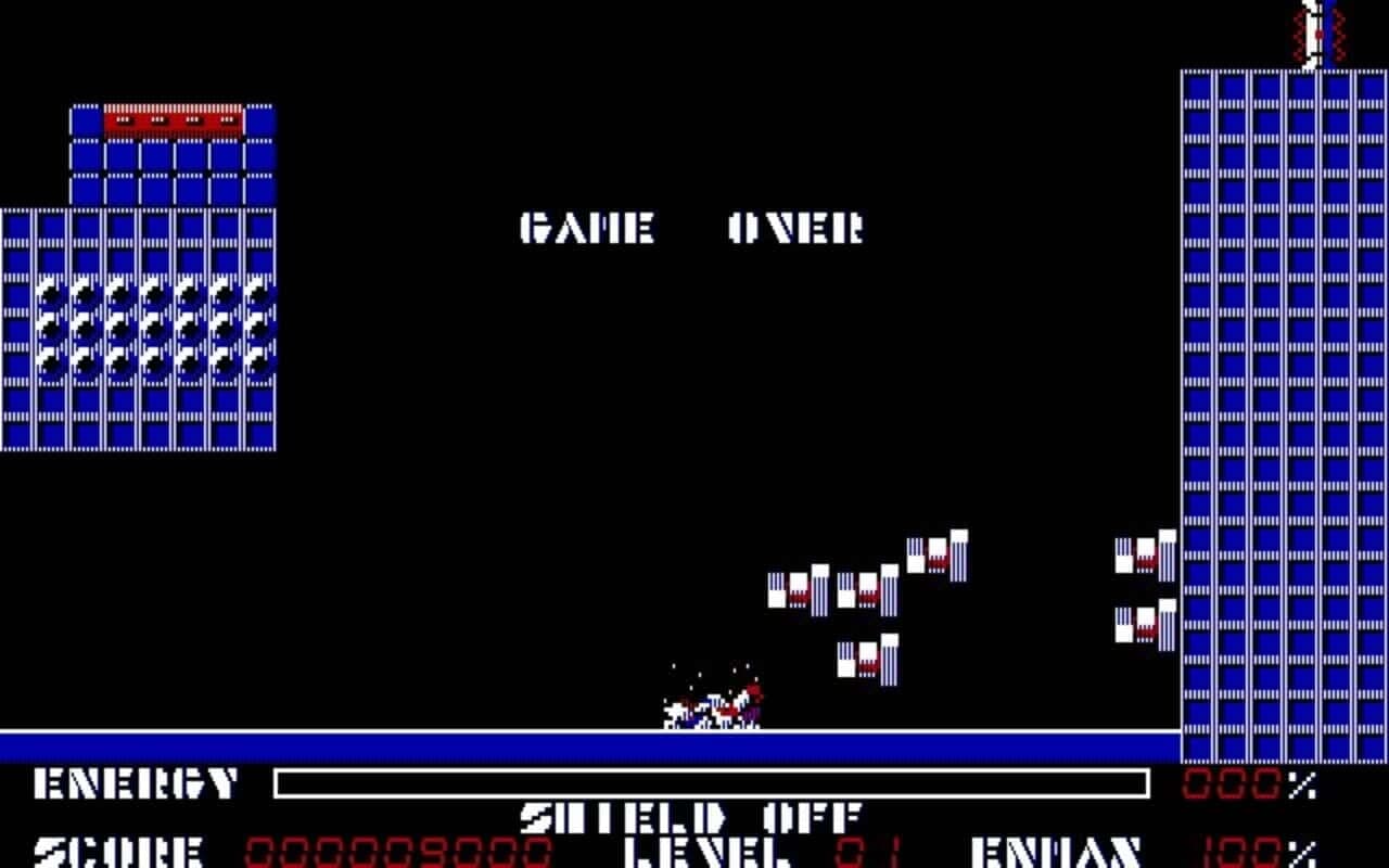 Gameplay screen of Thexder (7/8)