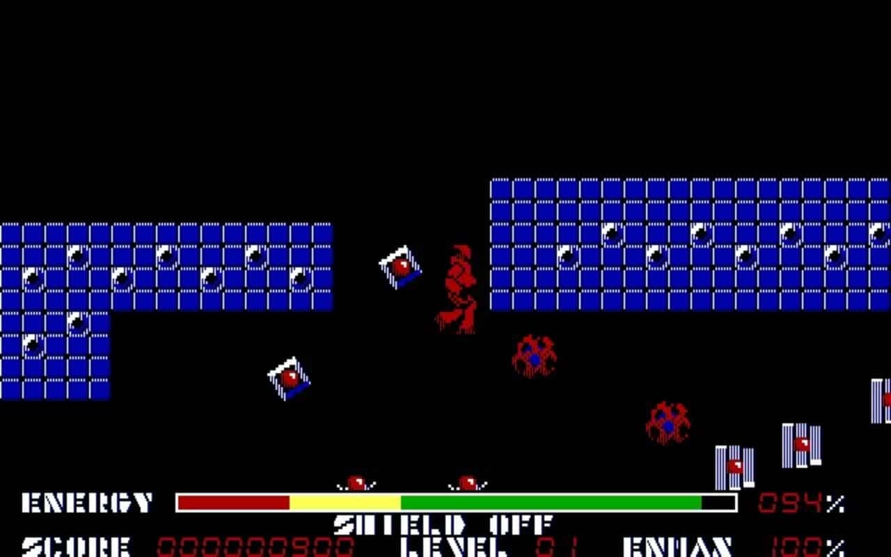 Gameplay screen of Thexder (8/8)