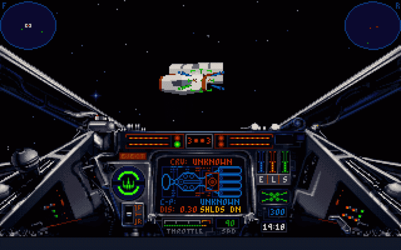Gameplay screen of Star Wars: X-Wing (2/8)