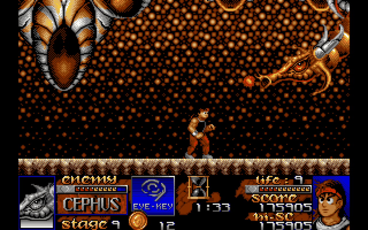 Gameplay screen of Risky Woods (3/8)