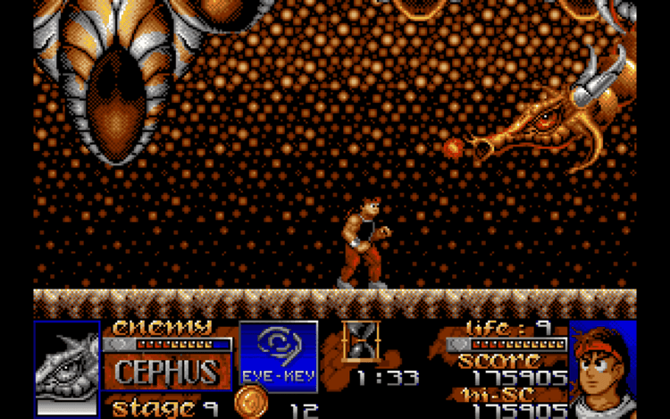 Gameplay screen of Risky Woods (3/8)