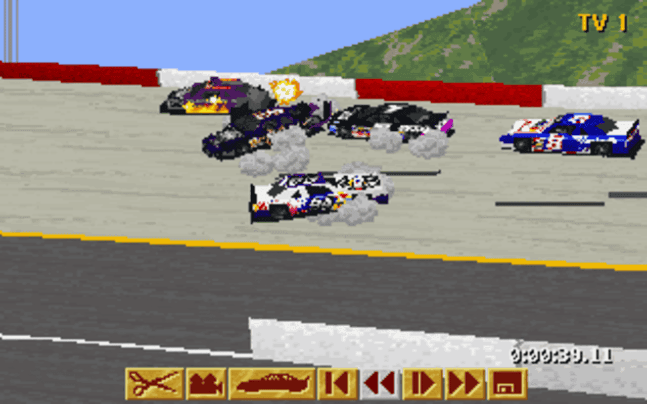 Gameplay screen of NASCAR Racing (8/8)