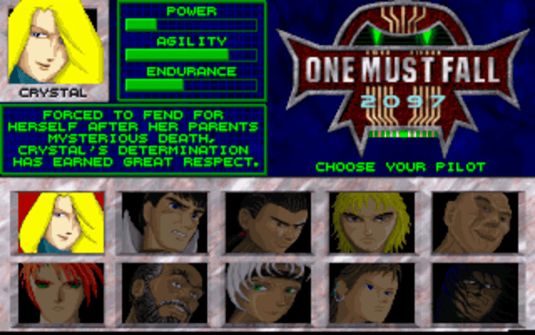 Gameplay screen of One Must Fall 2097 (1/8)