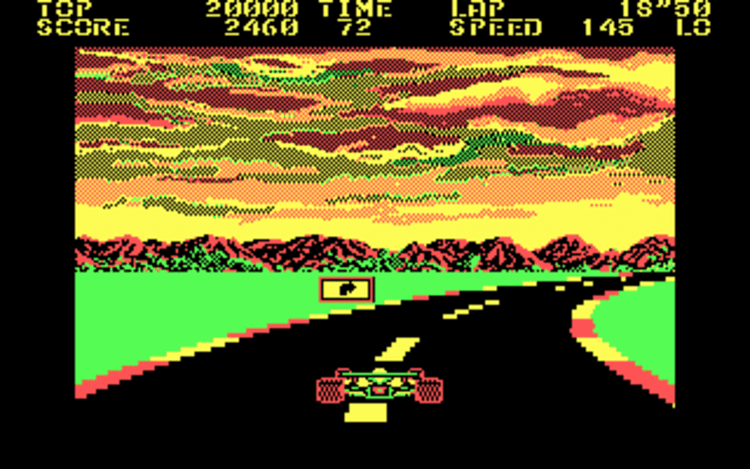 Gameplay screen of Pole Position (3/4)