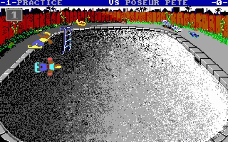 Gameplay screen of Skate or Die (1/8)