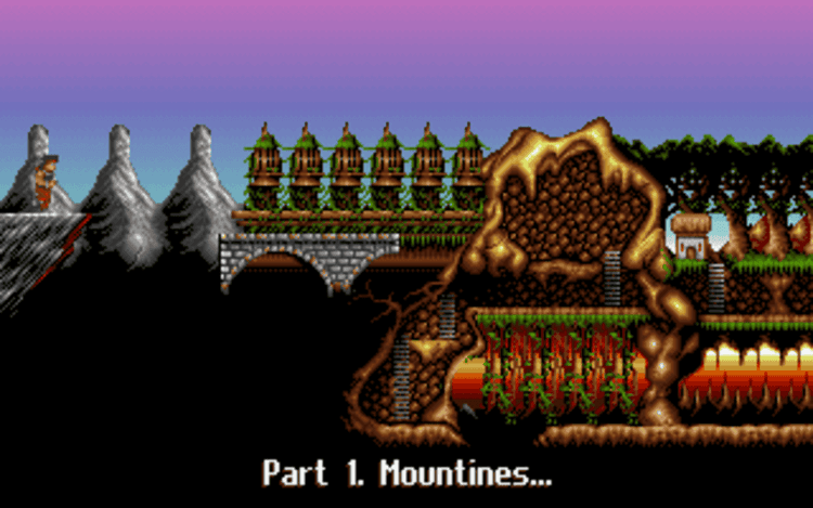Gameplay screen of Risky Woods (1/8)