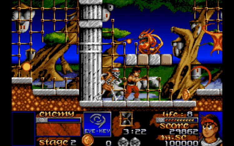 Gameplay screen of Risky Woods (2/8)