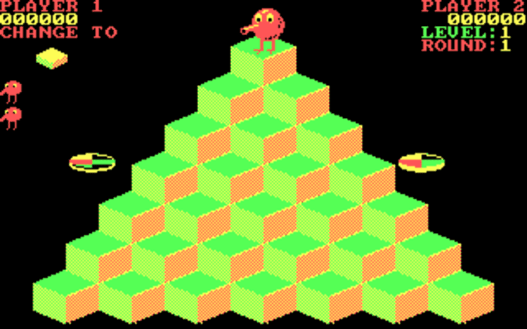 Gameplay screen of Q*bert (2/4)