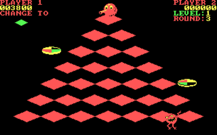 Gameplay screen of Q*bert (3/4)