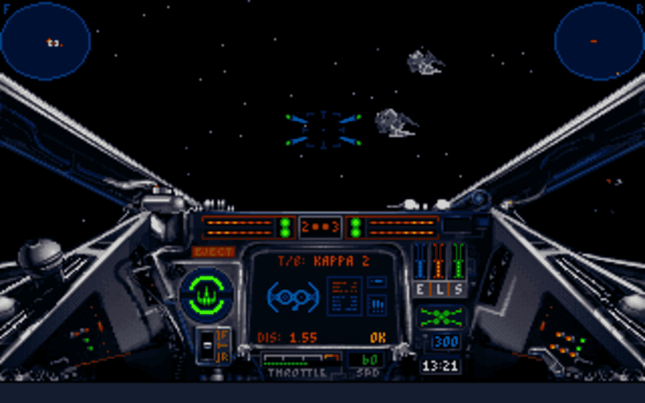Gameplay screen of Star Wars: X-Wing (3/8)