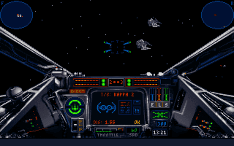 Gameplay screen of Star Wars: X-Wing (3/8)