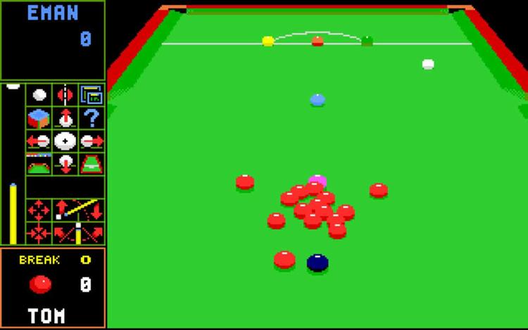 Gameplay screen of Jimmy White's 'Whirlwind' Snooker (8/8)