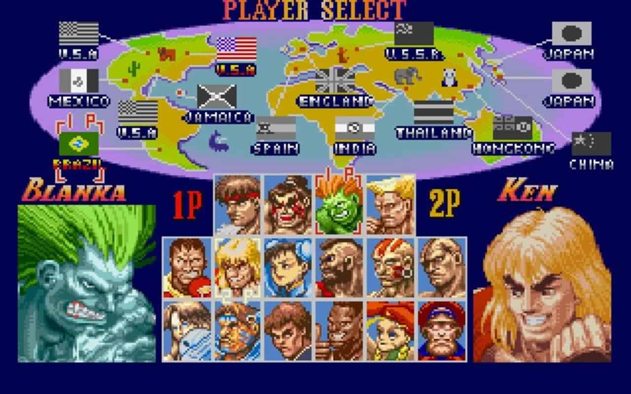 Gameplay screen of Super Street Fighter II (3/8)