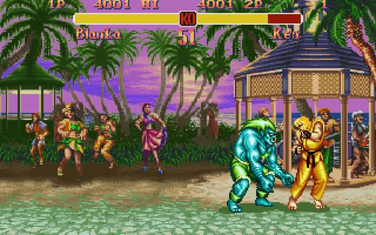 Gameplay screen of Super Street Fighter II (6/8)