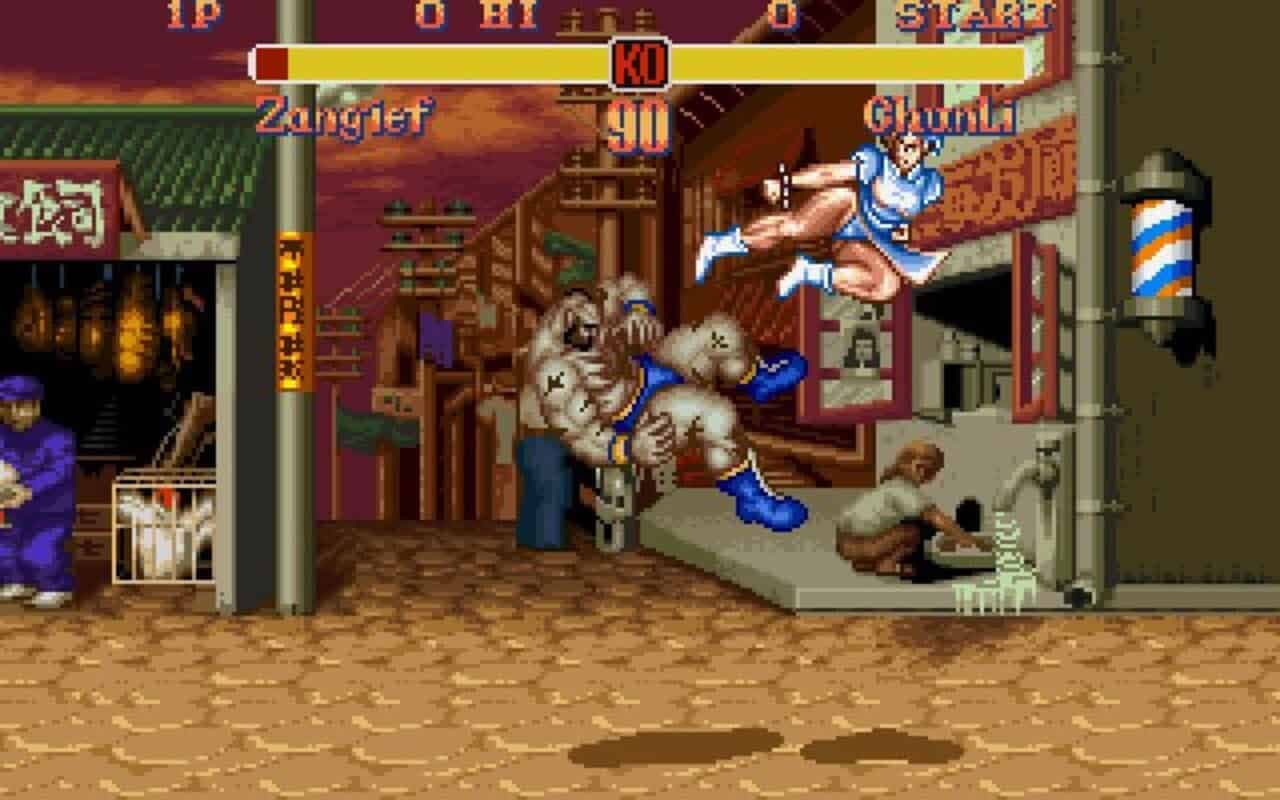 Gameplay screen of Super Street Fighter II (1/8)