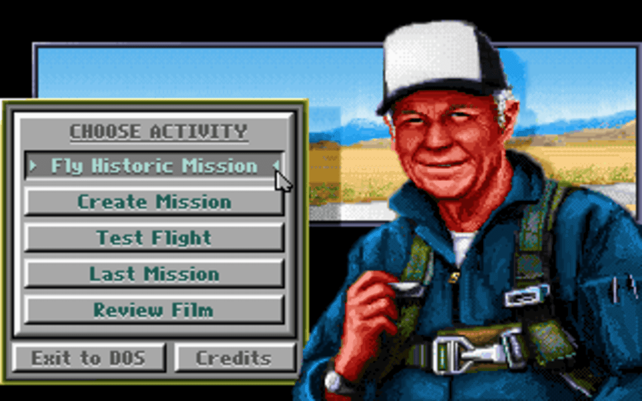 Gameplay screen of Chuck Yeager's Air Combat (8/8)