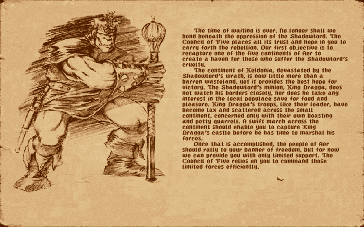 Gameplay screen of Fantasy General (1/8)