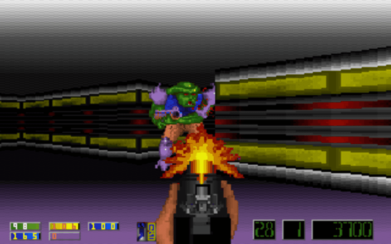Gameplay screen of Corridor 7: Alien Invasion (5/8)