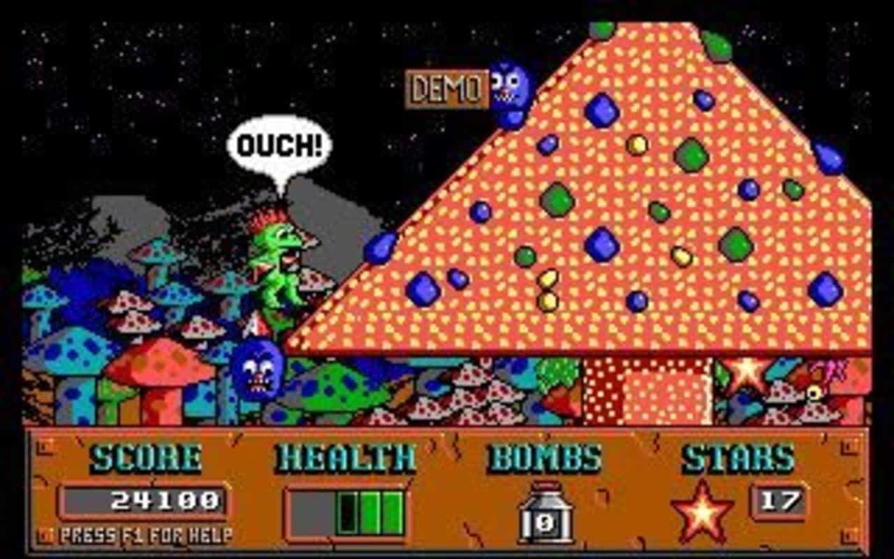 Gameplay screen of Cosmo's Cosmic Adventure (1/8)
