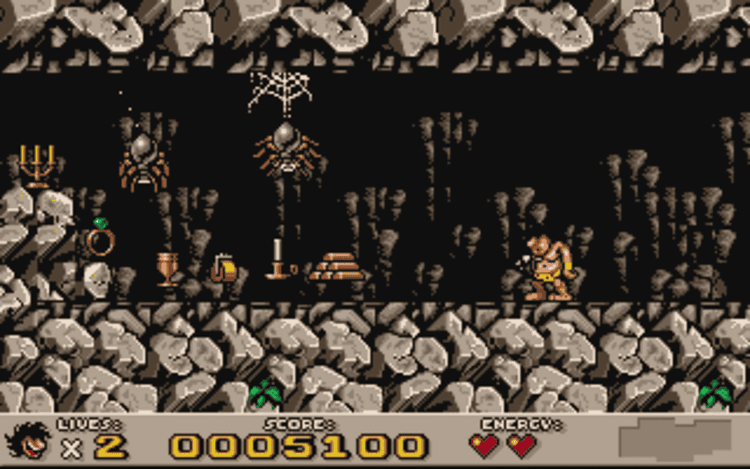 Gameplay screen of Prehistorik 2 (2/8)