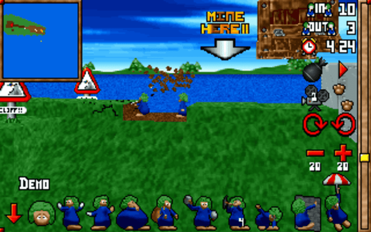 Gameplay screen of Lemmings 3D (8/8)