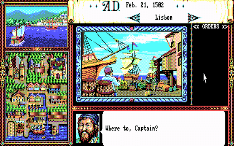 Gameplay screen of Uncharted Waters (8/8)