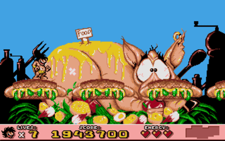 Gameplay screen of Prehistorik 2 (4/8)