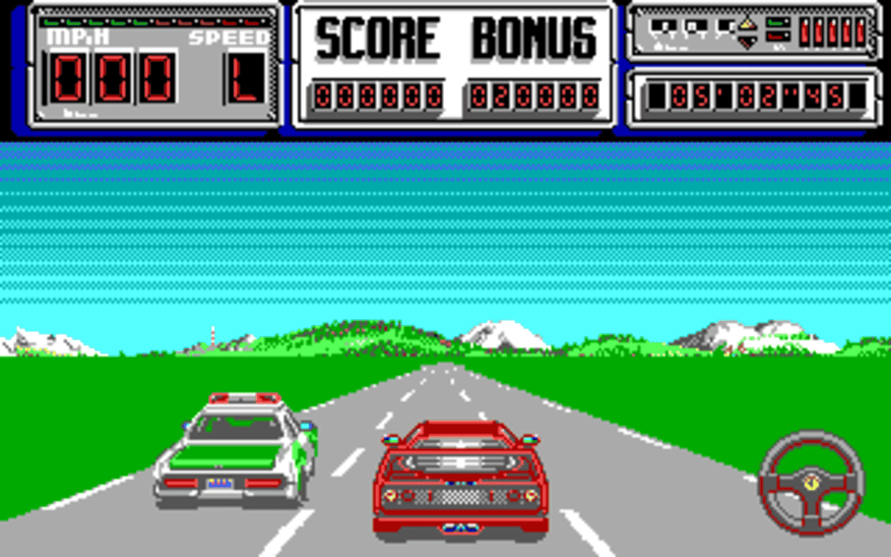 Gameplay screen of Crazy Cars II (5/8)