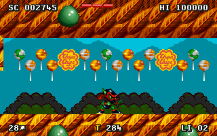 Gameplay screen of Zool 2 (7/8)