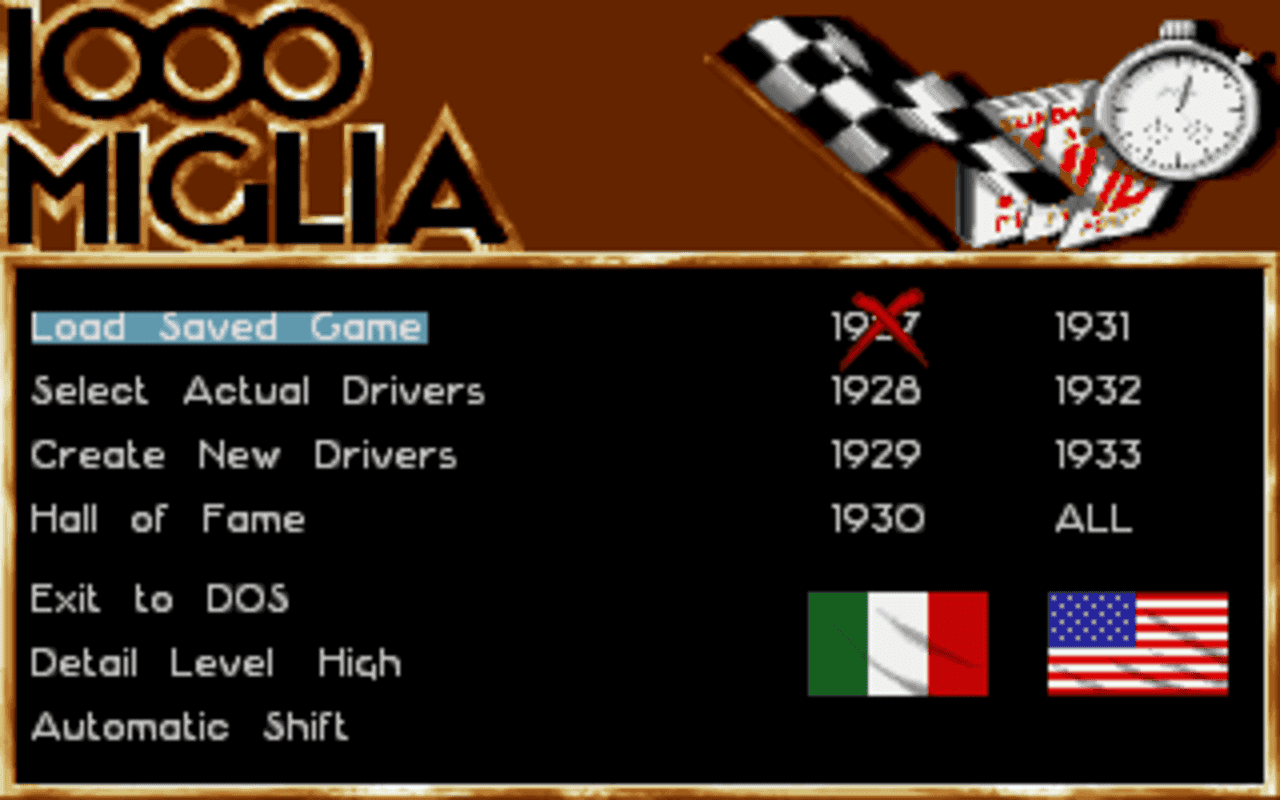 Gameplay screen of 1000 Miglia (1/8)
