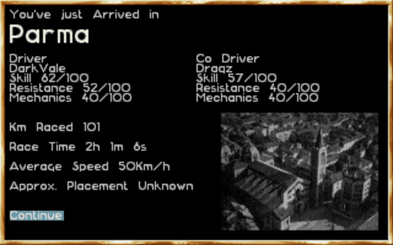 Gameplay screen of 1000 Miglia (6/8)