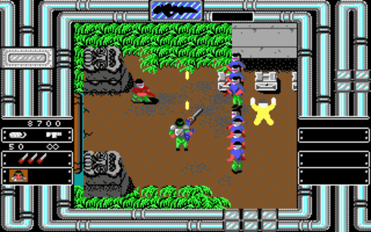 Gameplay screen of Heavy Barrel (6/8)