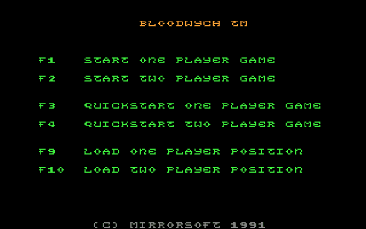 Gameplay screen of Bloodwych (1/8)