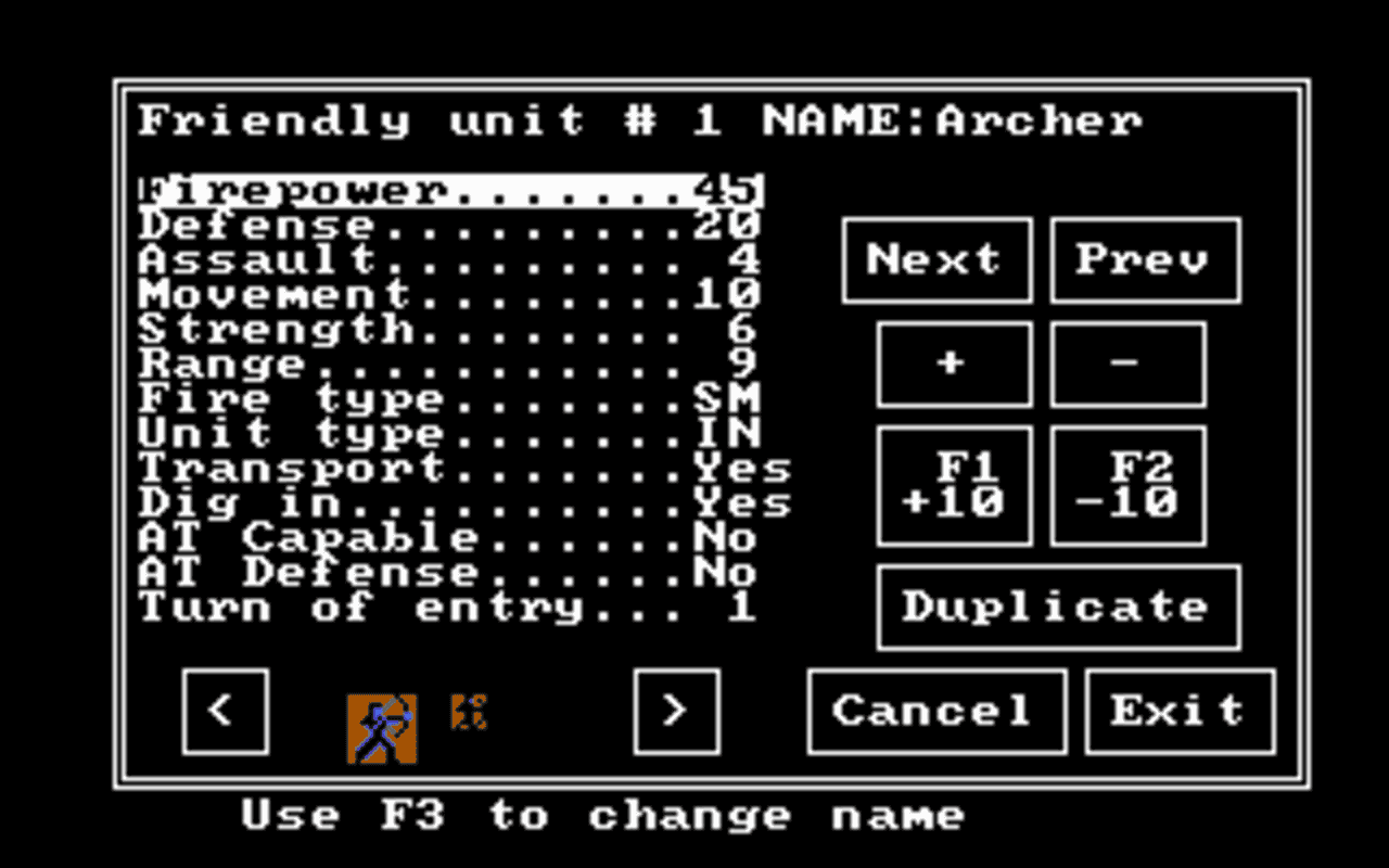 Gameplay screen of Wargame Construction Set (5/8)