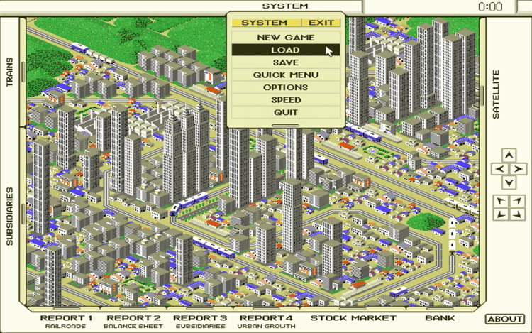 Gameplay screen of A-Train (1/8)