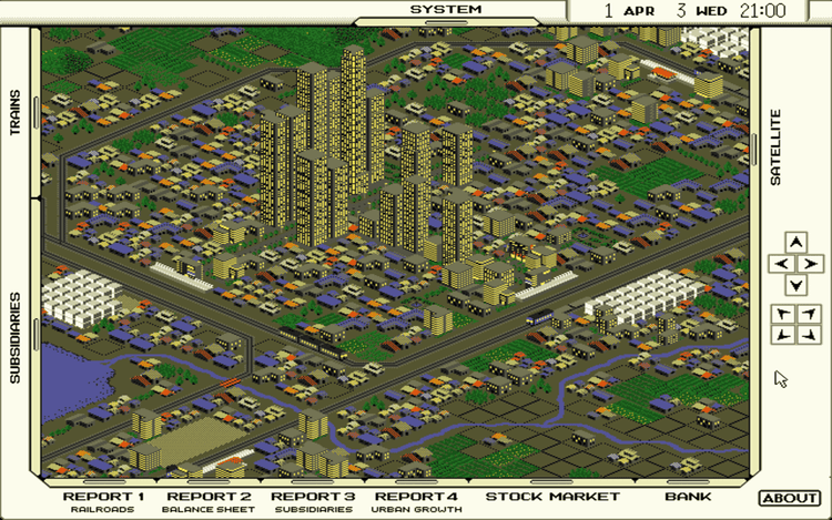 Gameplay screen of A-Train (3/8)
