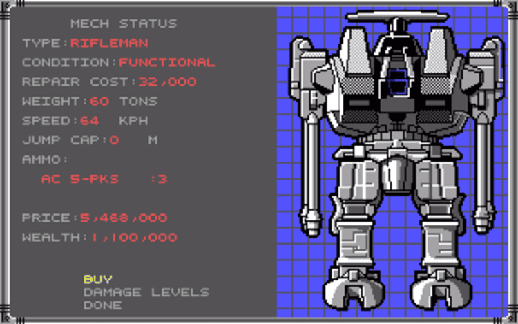 Gameplay screen of MechWarrior (2/8)
