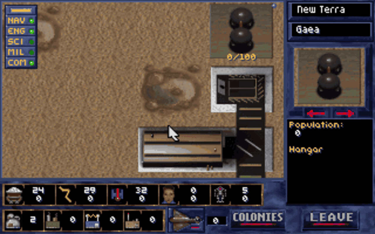 Gameplay screen of Alien Legacy (3/8)