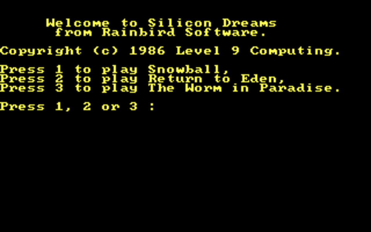 Gameplay screen of Silicon Dreams (1/4)