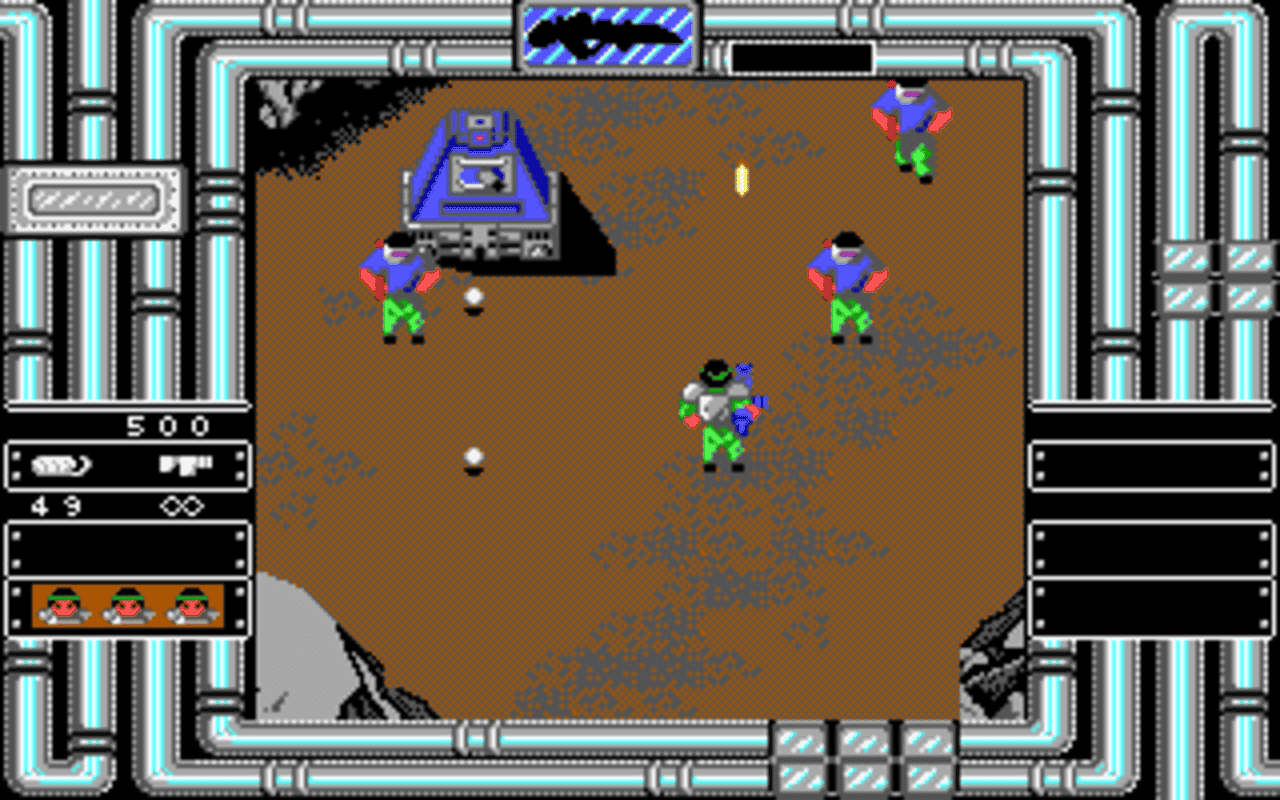 Gameplay screen of Heavy Barrel (2/8)