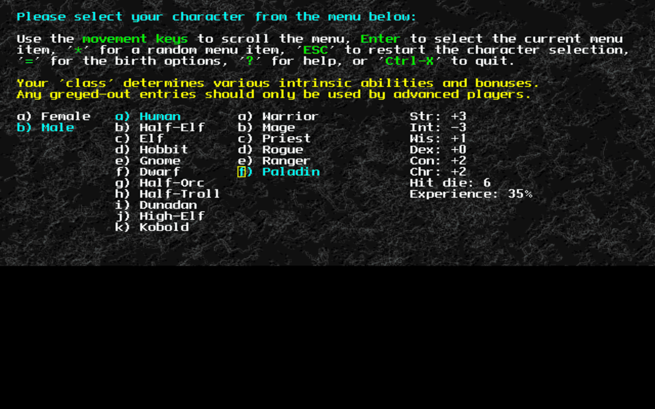 Gameplay screen of Angband (3/8)