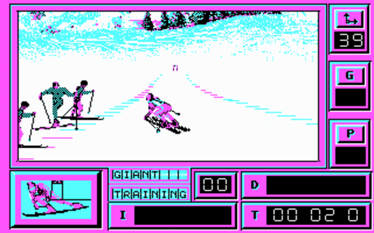 Gameplay screen of Downhill Challenge (1/8)