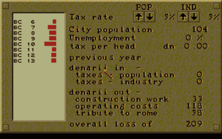 Gameplay screen of Caesar (3/8)