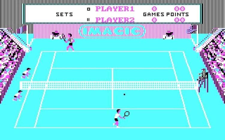 Gameplay screen of Tournament Tennis (1/4)
