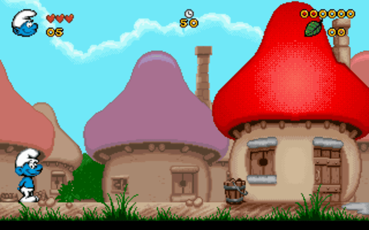 Gameplay screen of The Smurfs (1/8)