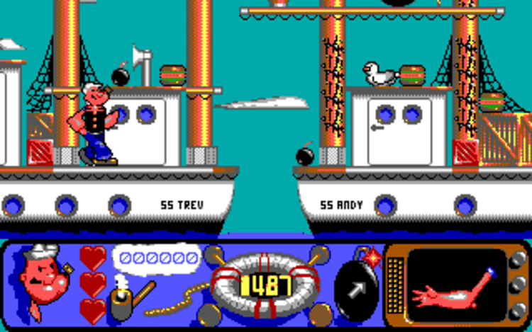 Gameplay screen of Popeye 2 (2/8)