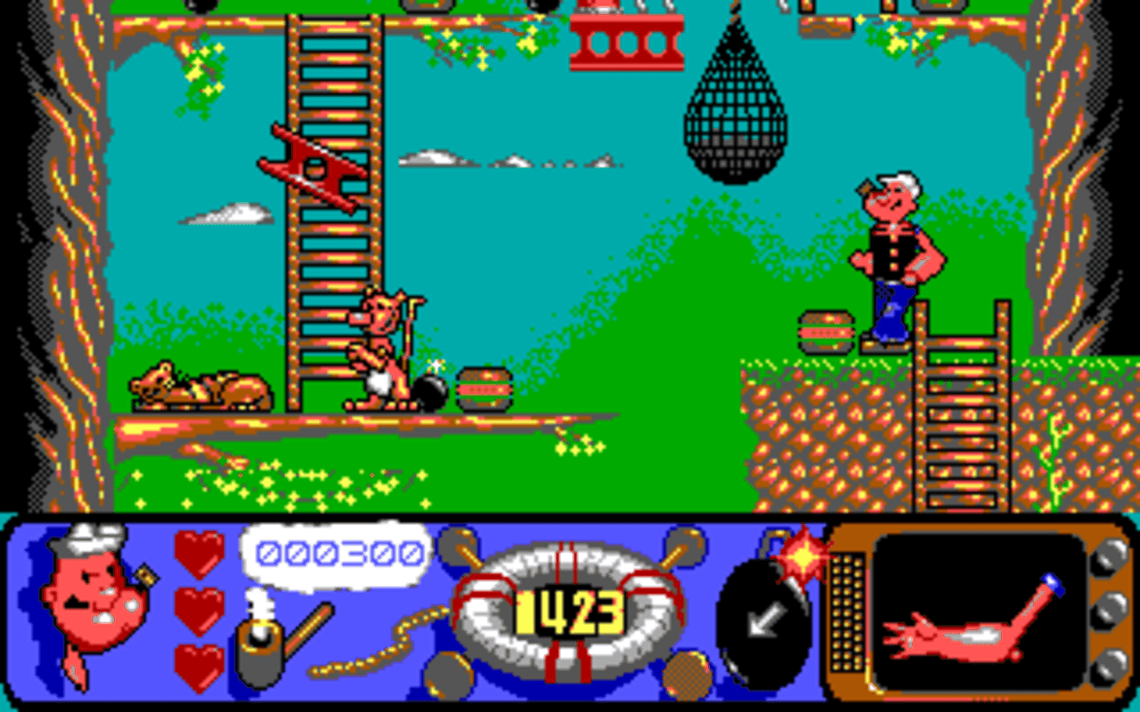 Gameplay screen of Popeye 2 (4/7)