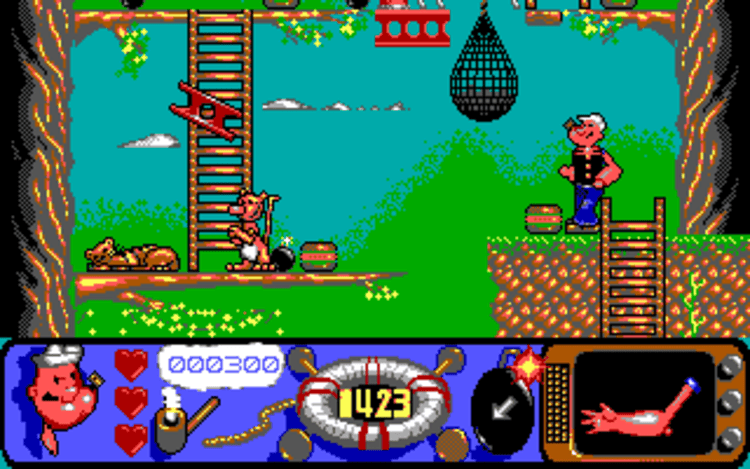 Gameplay screen of Popeye 2 (5/8)